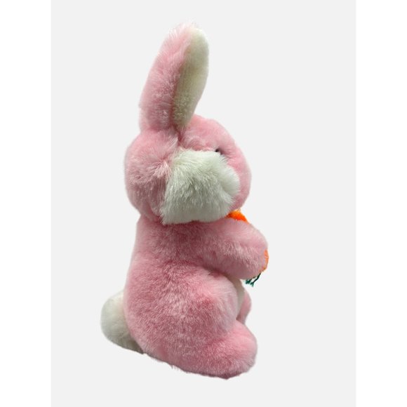 Gund Pink 9" Rabbit Easter Bunny Holding Carrot 1983 Vtg Plush Stuffed Animal - Picture 5 of 11
